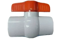 1'' Inline PVC Ball Valve, Compact T-Handle  Shut-Off Valve Slip Sch 40
