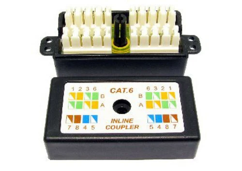Black Cat 6 Inline Punchdown Punch down Krone Coupler Joiner Cat5 RJ45 Ethernet