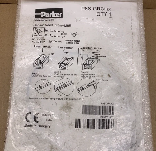 PARKER P8S-GRCHX SENSOR REED  0,3m + M8R  10-30V  AC/DC     **NEW**