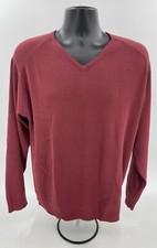 Tommy Bahama Maroon V Neck Sweater Pullover Silk  Cotton Blend Men  s Large L