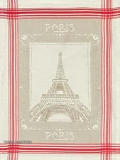 French Jacquard Kitchen Dish Towel Eiffel Tower Paris - Made in France