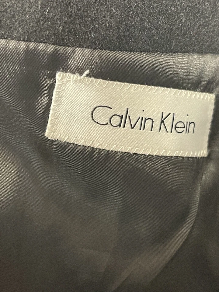 Calvin Klein Mens Wool Coat Black In Excellent Condition!  See Photos For Meas - Image 3 of 4