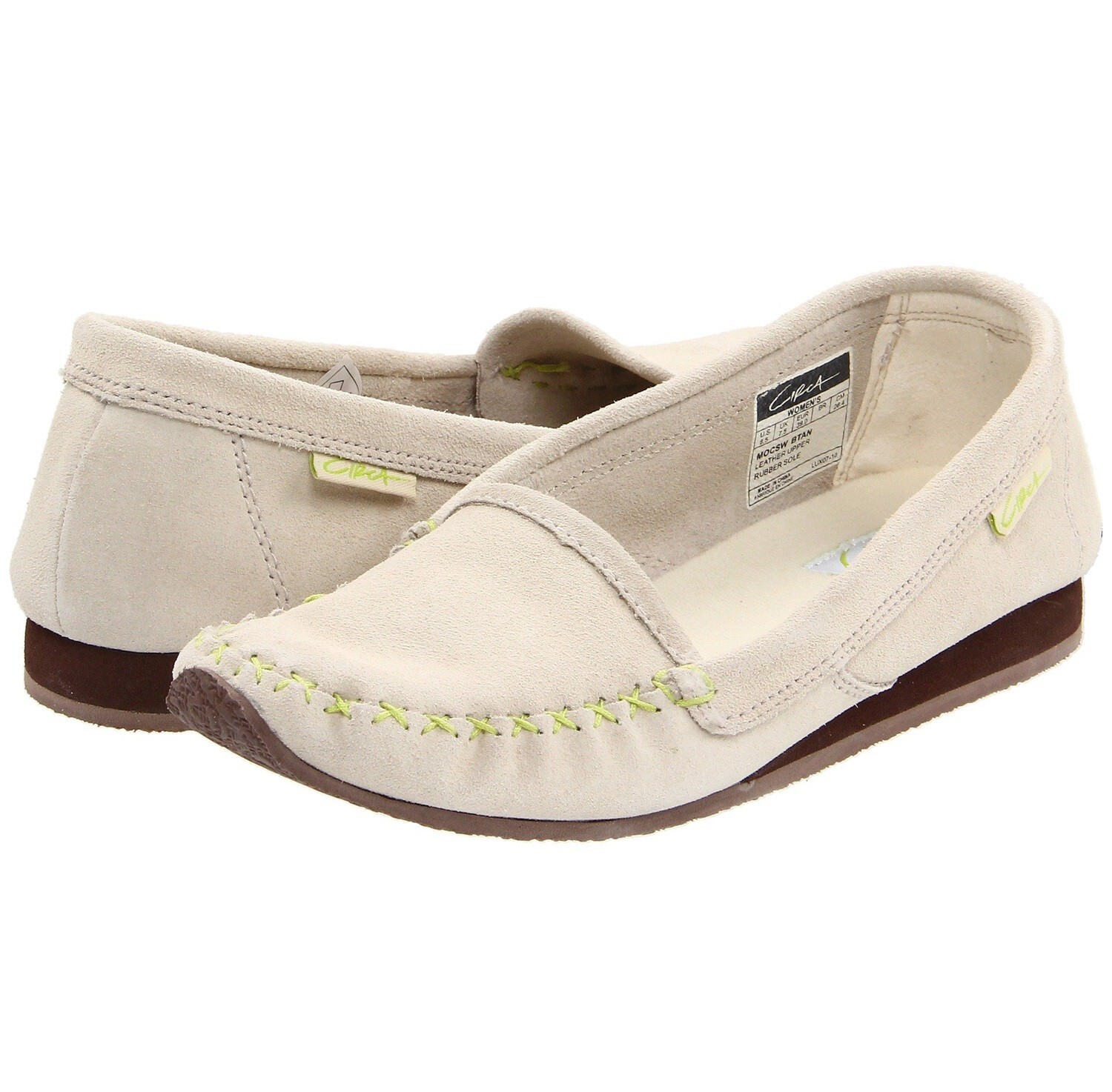 Женские слипоны Circa Moc Sz 6 из мягкой замши и кожи Комфорт - Бежевый