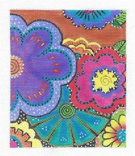 SP.ORDER ~ FLORAL FUN Flowers by Laurel Burch HP Needlepoint Canvas from Danji