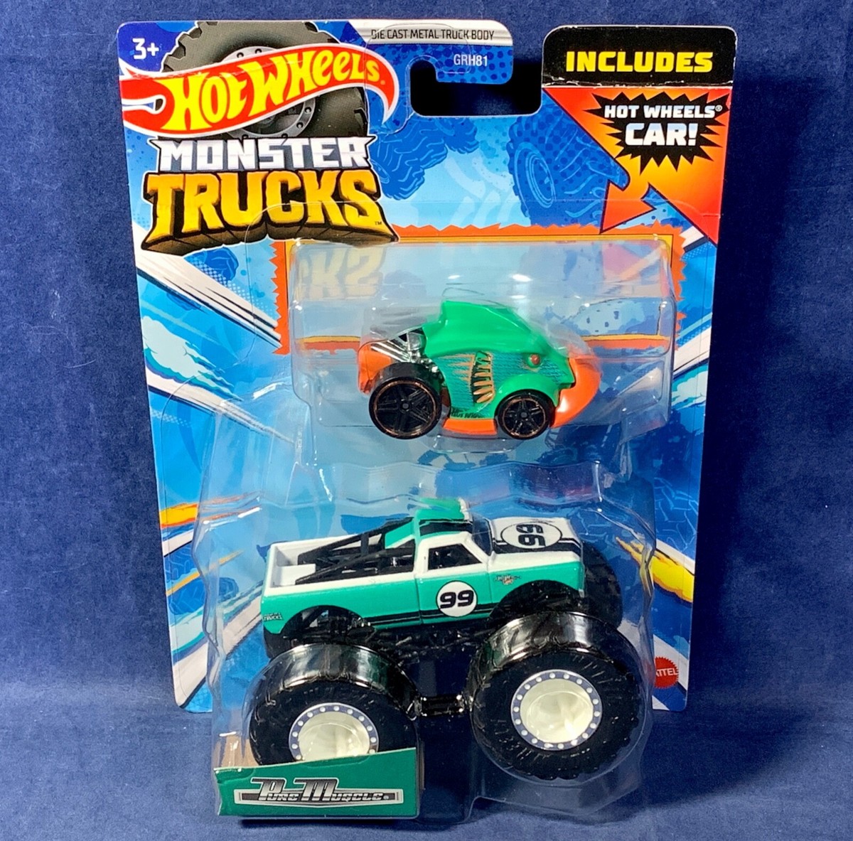 PURE MUSCLE & PIRANHA TERROR - Hot Wheels 1:64 MONSTER TRUCK & CAR