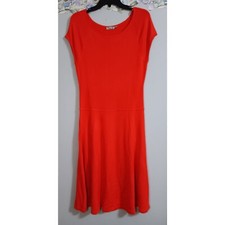 Eliza J 4 Orange Knit Midi Classic Event Business Occasion Stretch Dress