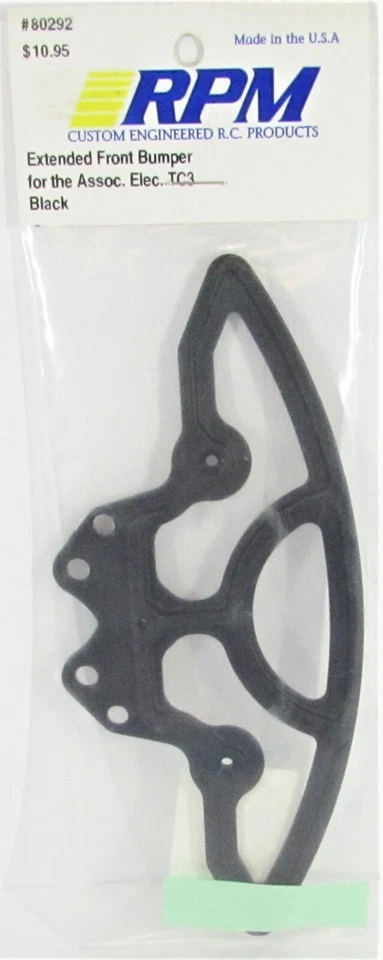 Vintage Team Associated Electric TC3 Extended Front Bumper NEW Color Black NIP - Image 3 of 4