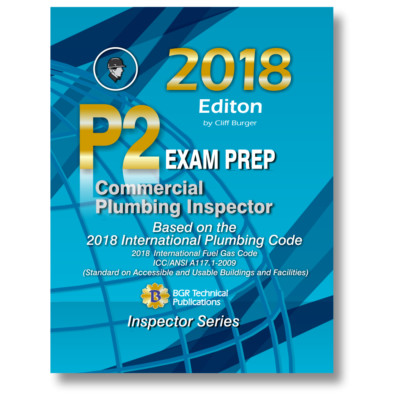 P2 ICC IPC Commercial Plumbing Inspector Exam Practice Questions Workbook 2018