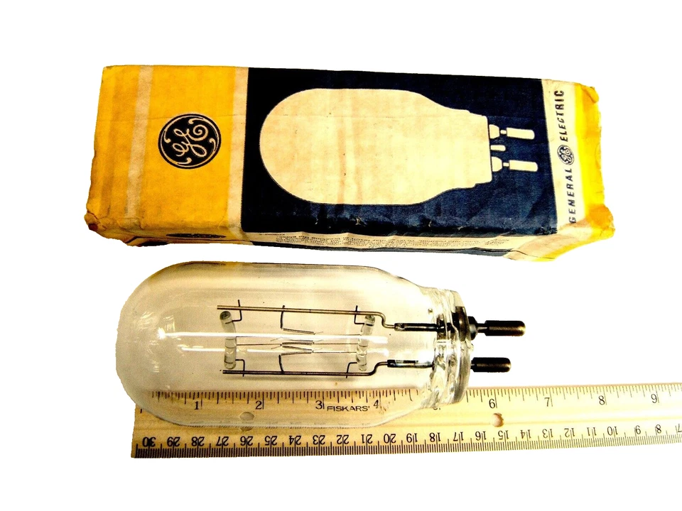 NOS GE 500w 120v T20 Medium Bi-Post CLEAR Tubular Incandescent 500T20/63 - Image 4 of 4