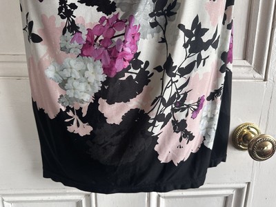 Phase Eight Black Purple Lace Trim Dress 10 | eBay