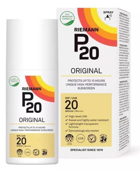 RIEMANN P20 Original Sun Protection Water Resistant Light Formula SPF20 Spray