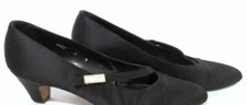 COA Bottega Veneta Women's Vintage Black Satin Pumps Sz 9 AA