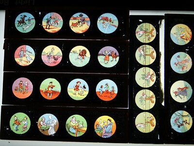 Lot de plaques ( lanterne magique ). Vers 1900 . / Rares