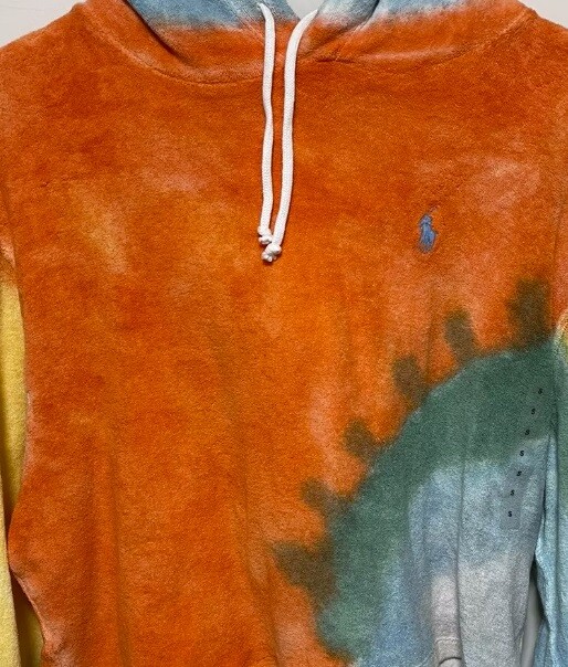 PONY Polo Ralph Lauren Tie Dye Terry cotone ritagliato relax felpa con cappuccio donna