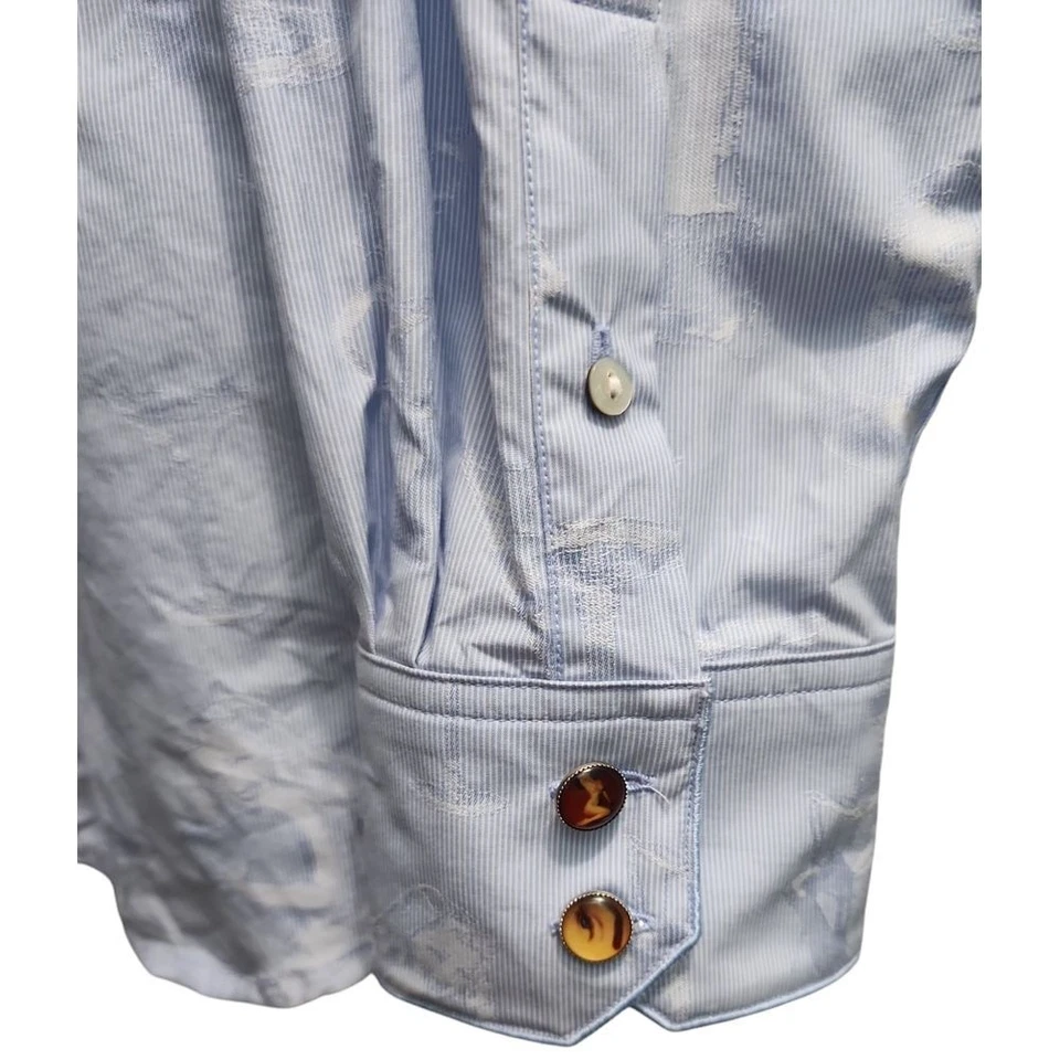 Camisa de Vestir Robert Graham Edición Limitada Bordada Azul Claro XL 325/497 Foto 3 de 4