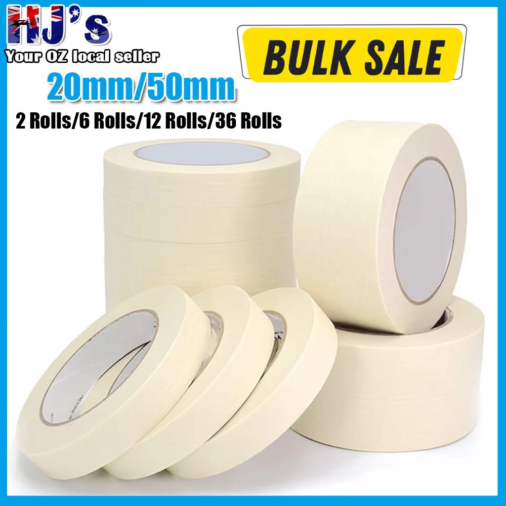 20M/50M Masking Tape Painting Crepe Paper 20mm 50mm Painting DIY Craft Bulk Sale