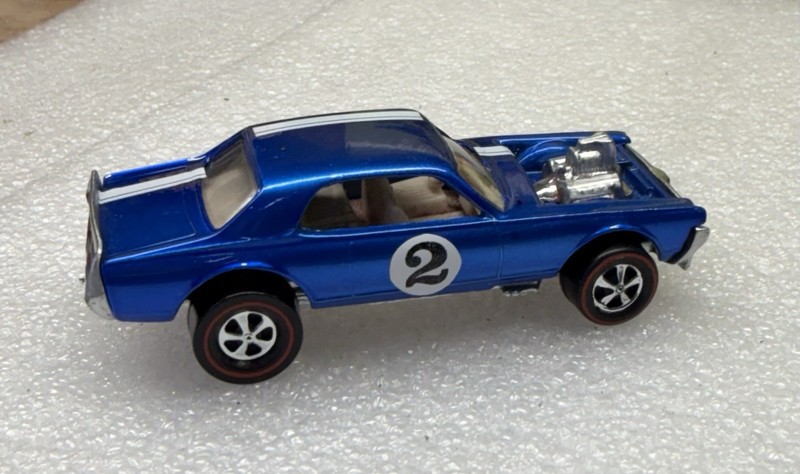 Hot Wheels Redlines *RESTORED* Nitty Gritty Kitty Spectraflame Blue w/white Int