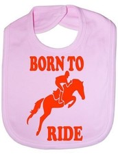 Born To Ride Pony Pferd Baby Fütterlätzchen Geschenk