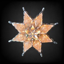 Lighted Acrylic Star Tree Topper 8 Inch Clear Iridescent Christmas 2010s