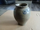 Antique Estate Blue Decorated Ovoid Crock Small Watch Spring Attrib Abraham Mead