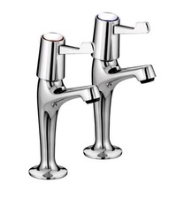 BRISTAN Kitchen Sink Lever High Neck Pillar Taps Chrome QT VAL2 HNK C CD