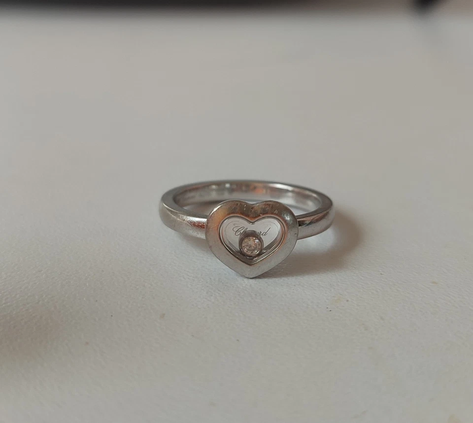 Chopard ❤️ Herz Ring Happy Diamonds 750 Weißgold Diamant Goldring Zerti & Box - Bild 2 von 4