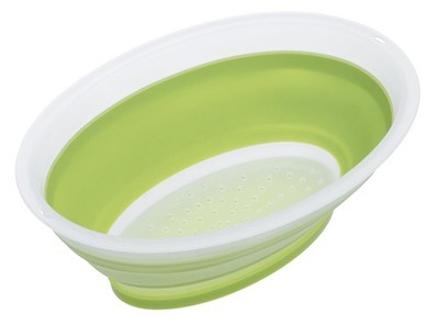 Progressive International Collapsible Mini Colander 3-cup, Green/ clear