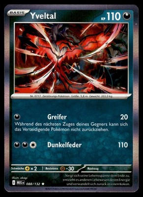 Yveltal 088/132 Rare Mega Evolution Pokemon Holo NM Deutsch