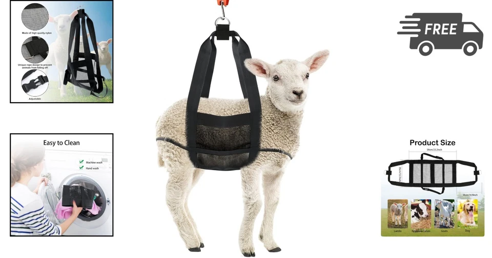 Báscula de pesaje para colgar ganado con correas ajustables Foto 2 de 4