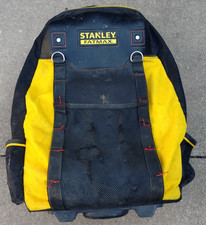 black & yellow STANLEY Fatmax tool bag on wheels with extendable handle & straps