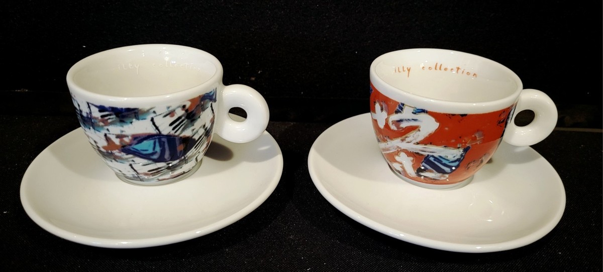 MITTERTEICH ILLY COLLECTION SET OF 6 ESPRESSO CUPS AND SAUCERS