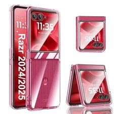 Clear Case for Motorola Razr 2025 with Screen Protector, Slim Shockproof Cover