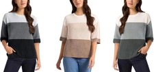 Matty M Women's Elbow Sleeve Colorblock Sweater