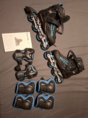 Movino Inline Skates Cruzer B2 Verstellbare Rollschuhe Damen Mädchen Jungen blau