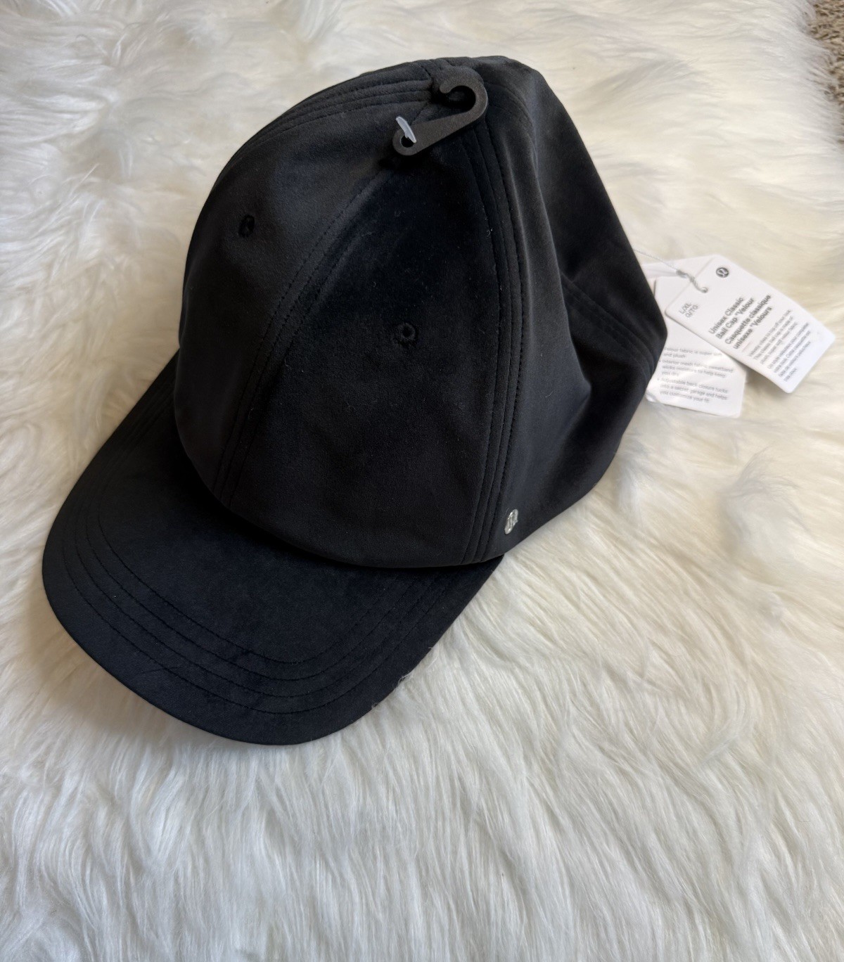 Lululemon Classic Unisex Ball Cap Velour Black Size L/XL NWT