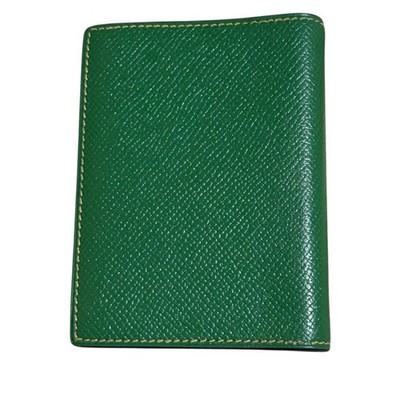 Authentic Hermes Agenda PM  2023 Diary Cover B Stamp Epsom Bicolor Green Yellow