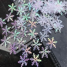 CCINEE 800pcs Glitter Snowflake Confetti White Decorative Snowflake Scatter C...