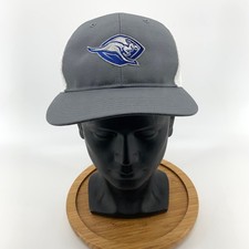 Richardson 222 Baseball Cap Gray White Mesh Logo Embroidered Adjustable