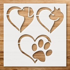 Heart Pet Love Stencil for DIY Crafts and Home Decor - StencilAir