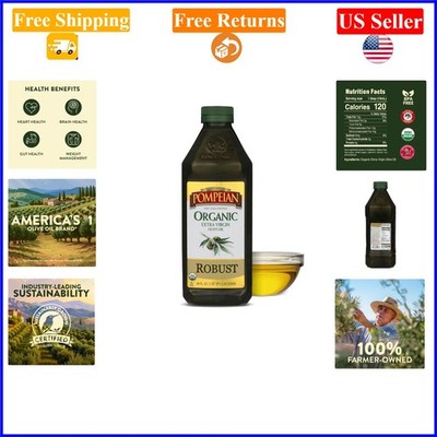 USDA Organic Extra Virgin Olive Oil 48oz Cold Pressed for Salad & Marinades