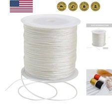 1mm x 100 Yards White Nylon Cord Satin String for Bracelet Jewelry Making Rat...