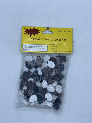 Mayday Games Wooden Farm Animal Set New Sealed 100% WOOD!!!!