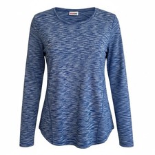 ScrubStar Premium Collection Underscrub Top Women L Active Base Layer Blue Soft