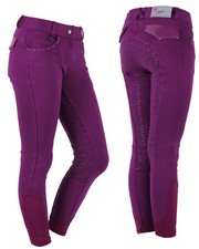 QHP Breeches Elena Junior Full Grip Purple 2019