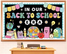 Welcome Back to School Bulletin Board Decorations Set Hippie Groovy Classroom...
