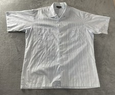 Vintage Triumph Of California Men's XL Button Up Short Sleeve Shirt Blue  Marks