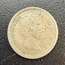 1859 Netherlands 5 Cents Small Silver Coin Low Mintage KM# 91 (0169)