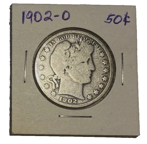 1902-O Barber Half Dollar- Nice Circulated Condition-Starting around MELT!