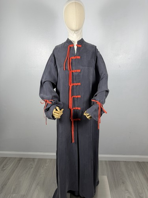 #ad Luxury Modest Set Veila Cupro Gray Tunic Pants Orange Details Minimalist $165.00