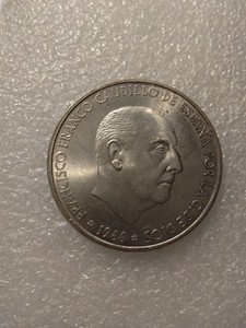 Spain 1966 100 Pesetas Ptas .8 Fine Silver Caudillo General Francisco Franco
